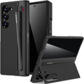 Miimall for Samsung Galaxy Z Fold 6 Case with S Pen Holder Slot [Military Grade Drop][Built-in Privacy Screen & Invisible Kickstand] Slim Thin Protective Phone Case for Galaxy Z Fold 6 Cover Black