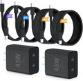 Super Fast Samsung Charger Type C,45W Dual Port USB C Fast Charger Block [2-Pack] & Extra Long 60W 3/6/10/10FT USB C Cable - PD Quick Charging 3.0 For Samsung Galaxy S25 Ultra/S24+/S23 iPhone 16