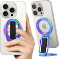 [2025 Upgraded] SUPERONE for MagSafe Phone Grip for MagSafe Kickstand Compatible with Mag Safe Finger Loop, 4-in-1 Phone Ring Holder Strap for iPhone 16/15/14/13/12 Series and Mag Safe Case - Colorful