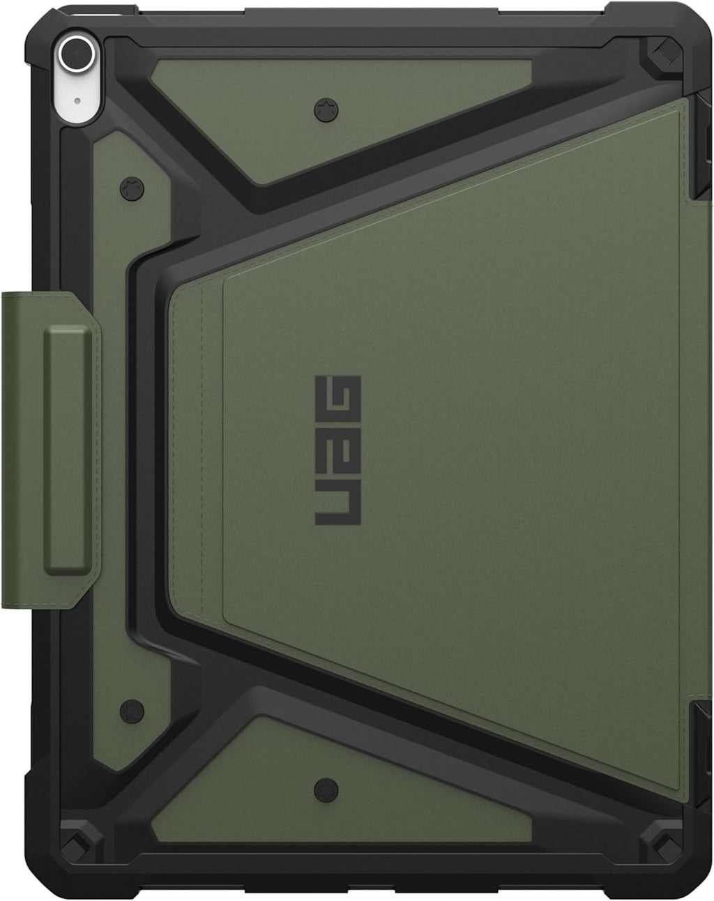 URBAN ARMOR GEAR UAG Designed for iPad Air 13" Case (1st/2nd Gen 2024-2025) M3 A3268 A3269 - Rugged Multi-Angle Viewing Folio Protective Cover w/Pencil Holder & Adjustable Stand, Metropolis SE Olive