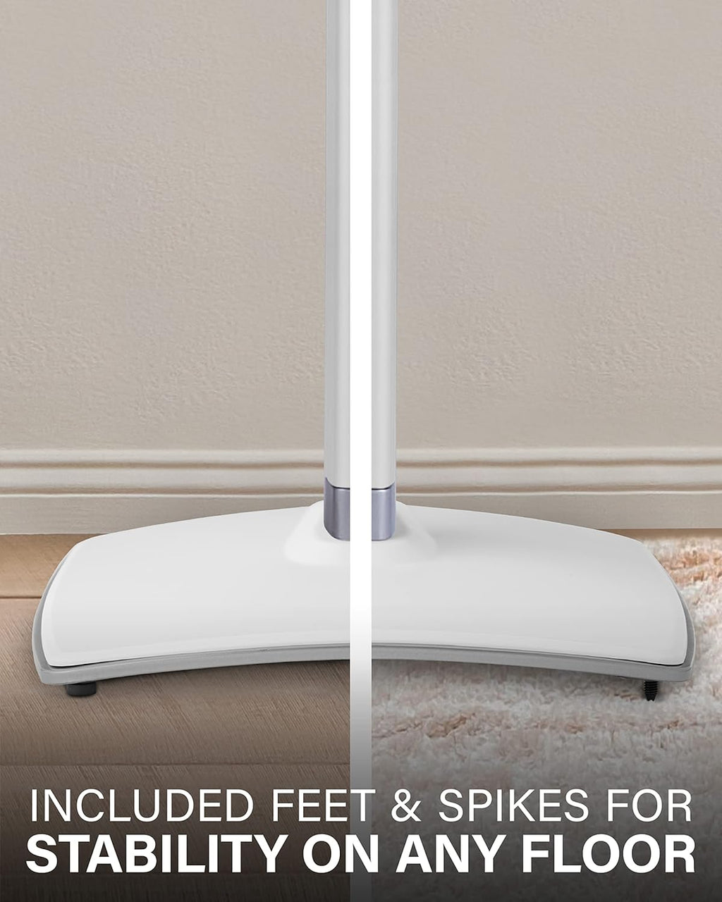 SANUS Adjustable Height Wireless Speaker Stands Designed for Sonos One, One SL, and Play:1 - Tool-Free Adjustment up to 16" and Built-in Cable Management (White)