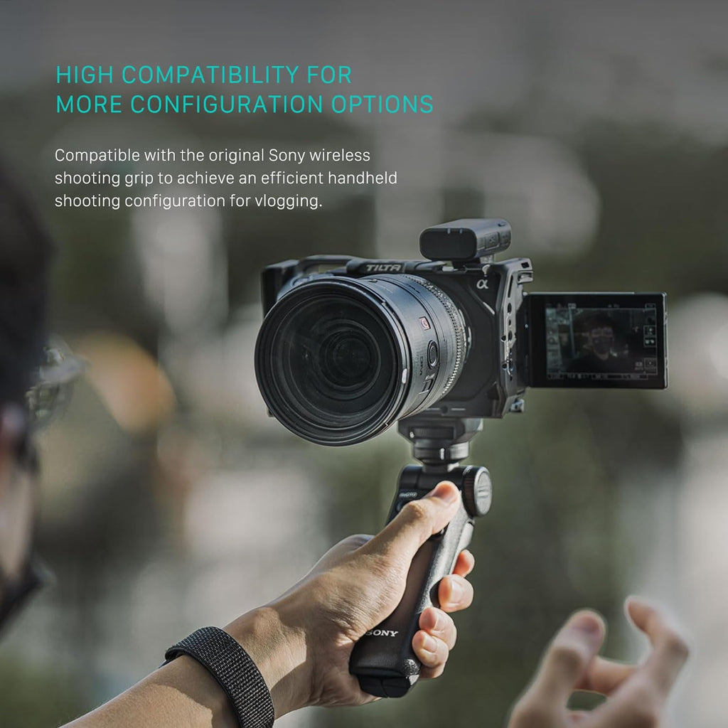 Tilta Full Camera Cage for ZV-E1 Lightweight Kit | Includes Full Cage, Top Handle, 1/4"-20" to NATO Adapter | Cold Shoe, NATO Rail, M3 and 1/4"-20 Threads Mounts | Silver