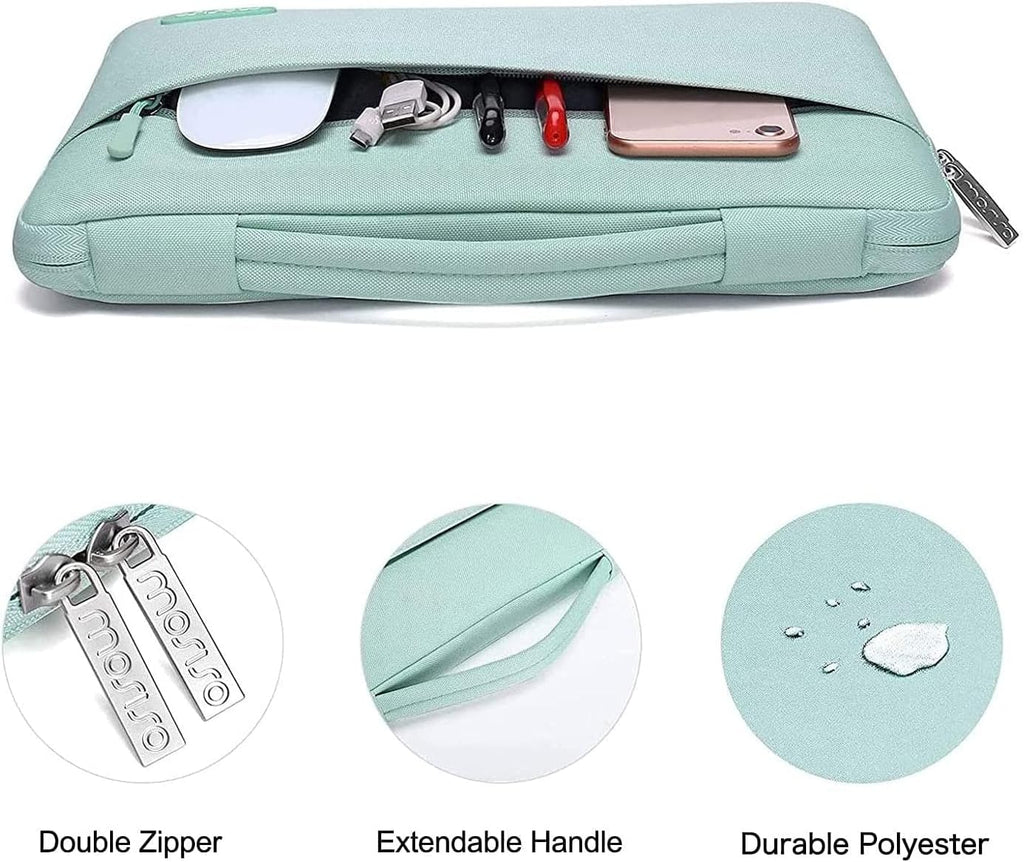 MOSISO Compatible with MacBook Air 13 inch Case 2025 2024 2023 2022 M4 A3240 M3 A3113 M2 A2681, Hard Shell&Sleeve Bag&Keyboard Skin&Webcam Cover&Screen Film for MacBook Air 13.6 inch, Mint Green