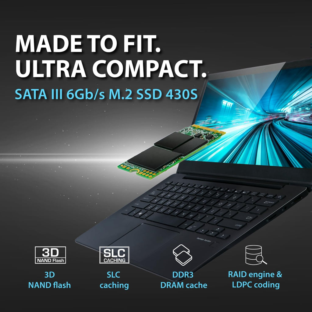 Transcend 1TB M.2 2242 SATA III SSD with Dram Cache, Up to 560MB/s, Compatible w/Ultrabook, Laptop, PC, Desktop, 3D TLC NAND Flash Internal Solid State Drive, LDPC Error Correction, SLC Cache, B+M Key
