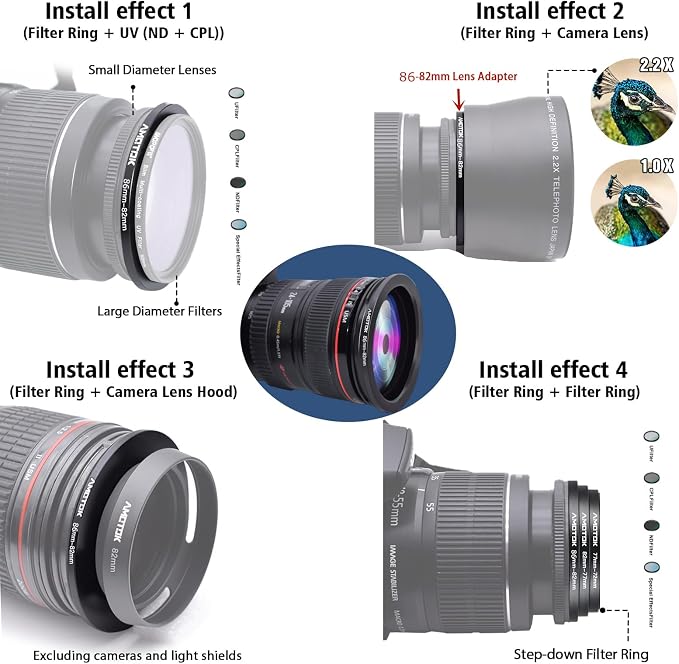 86mm Lens to 82mm Camera Lens Adapter, 86mm to 82mm Filter Step-Down Ring - Image 6