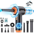 COLORCORAL 12-in-1 Cordless Compressed Air Duster with 2-Speeds 120,000RPM, LED Light, Computer Vacuum Air Duster 2-in-1, Perfect for Deep Cleaning Keyboards, PCs, Cars, and Electronics