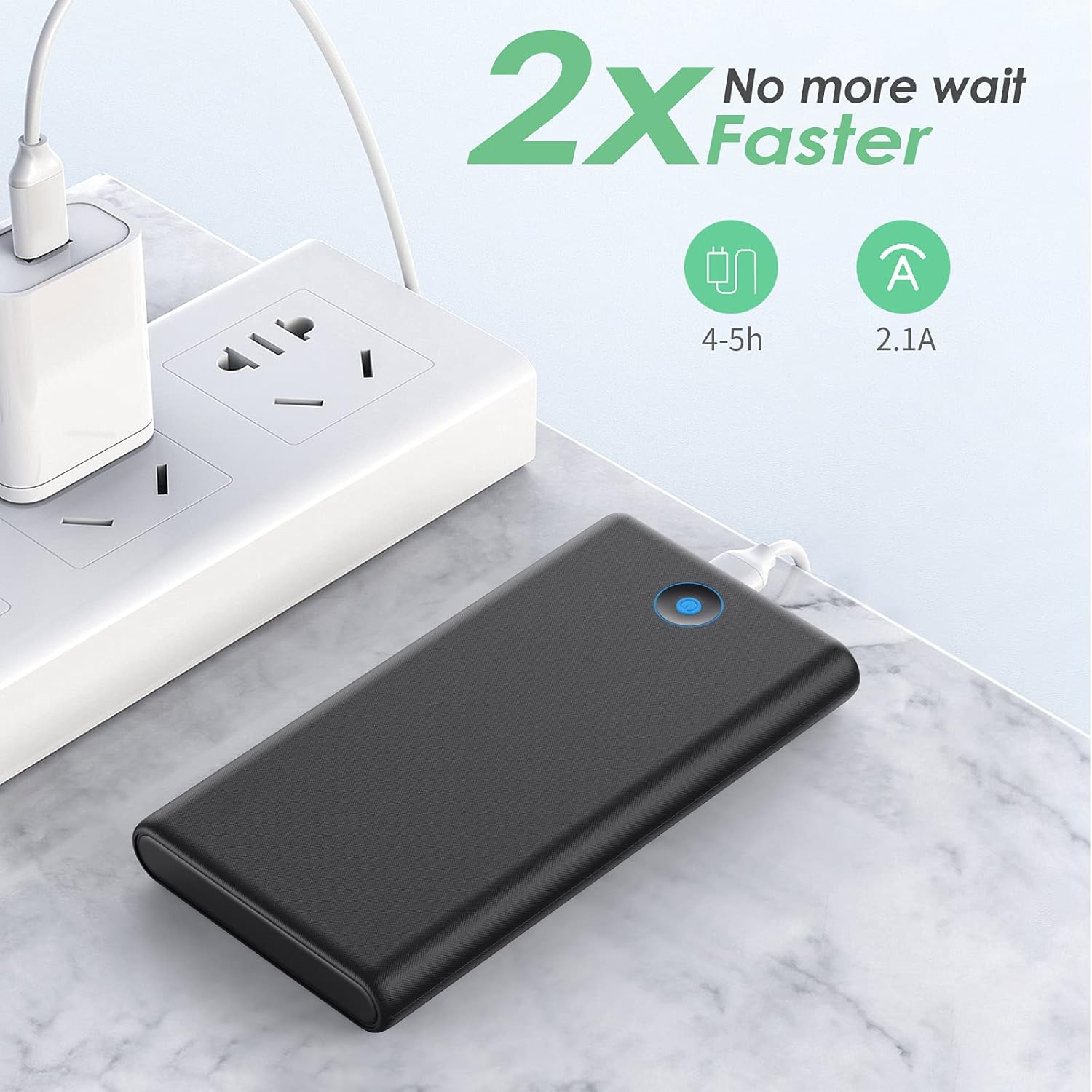 [2 Pack] Portable Charger Power Bank 20000mAh,Ultra Slim Portable Phone Charger with Dual USB Outputs,Backup Charging External Battery Pack Compatible with iPhone 15/14/13/12/11,Android etc-Black+Red