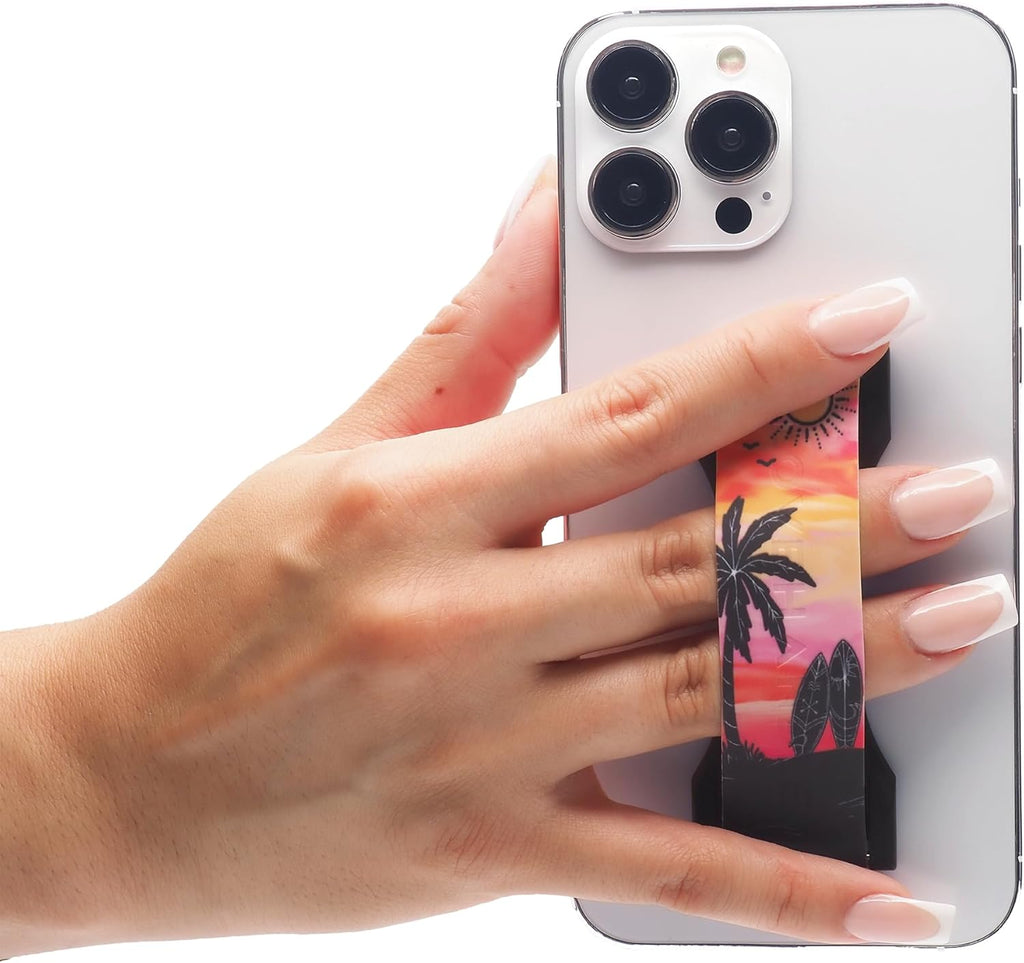 LOVEHANDLE PRO Premium Phone Grip - Silicone Phone Strap - Magnetic Phone Mount and Kickstand for Smartphone and Tablet - Dawn Patrol