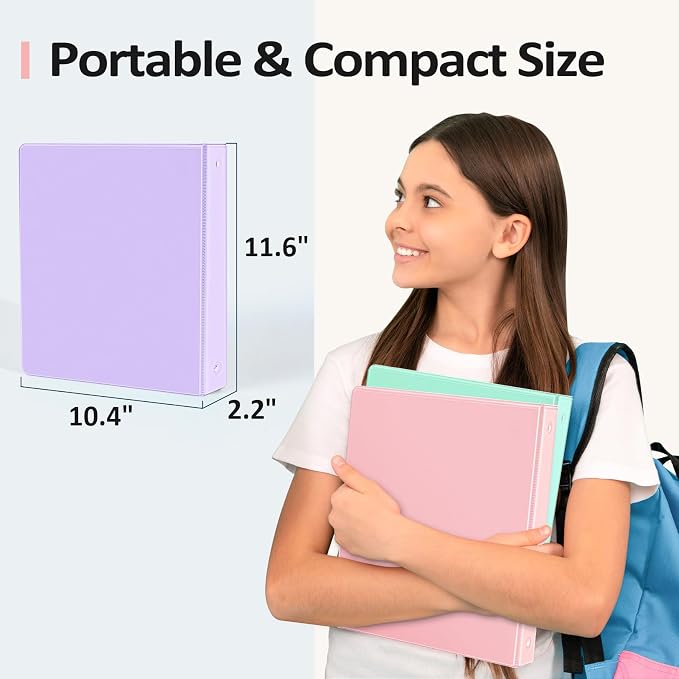 BinderX Extra Durable 3 Ring Binder, Round Rings 1.5 Inch Binder, Fits 325 - Image 6