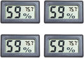 4-Pack Mini Digital Temperature Humidity Meters Gauge Indoor Thermometer Hygrometer LCD Display Fahrenheit (℉) for Reptile Tank,Jars,Guitar Case,Greenhouse, Garden, Cellar, Fridge, Closet