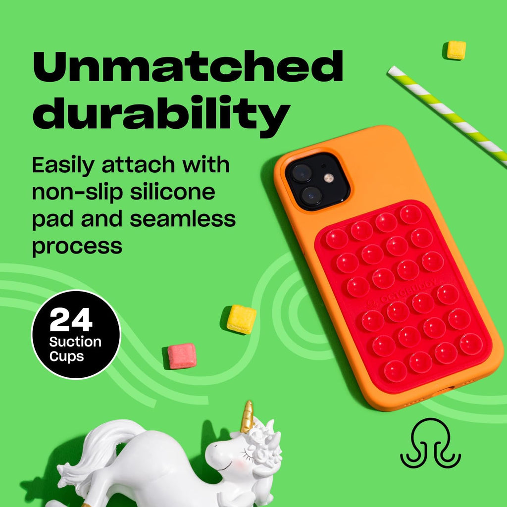 Classic MAX - Silicone Suction Phone Case Adhesive Mount - Hands-Free, Strong Grip Holder for Selfies and Videos - iPhone and Android Compatible - 2.6″ x 3.9″, Shade Gray