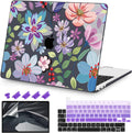 Teryeefi for MacBook Pro 13 inch Case M2 M1 2025 2022 2021-2016 Release fits Model A2338 /A2289/A2251/A2159/A1989/A1706 with Touch Bar, PC Hard Shell with Keyboard Cover, Pretty Colorful Flowers A004