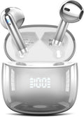 Wireless Earbuds, Bluetooth Headphones 48H Playtime Ear Buds with LED Power Display, IPX7 Waterproof Bluetooth 5.4 Earphones in-Ear Earbuds with 4 Mic for Android iOS Cell Phone Laptop, Silver