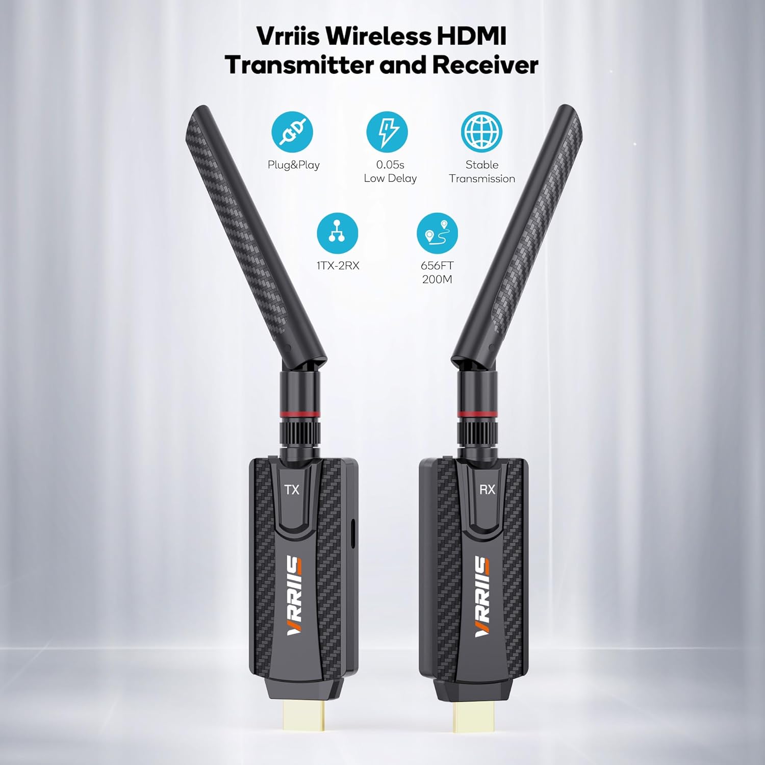 Wireless HDMI Transmitter and Receiver,Plug and Play,1080P Wireless HDMI Extender Kit Support 2.4GHz and 5GHz for Streaming Video from Laptop,Pc,TV Box to Monitor,TV,Projector