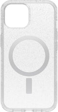 OtterBox iPhone 15, iPhone 14, and iPhone 13 Symmetry Series Clear Case - Stardust (Clear/Silver), Snaps to MagSafe, Ultra-Sleek, Raised Edges Protect Camera & Screen