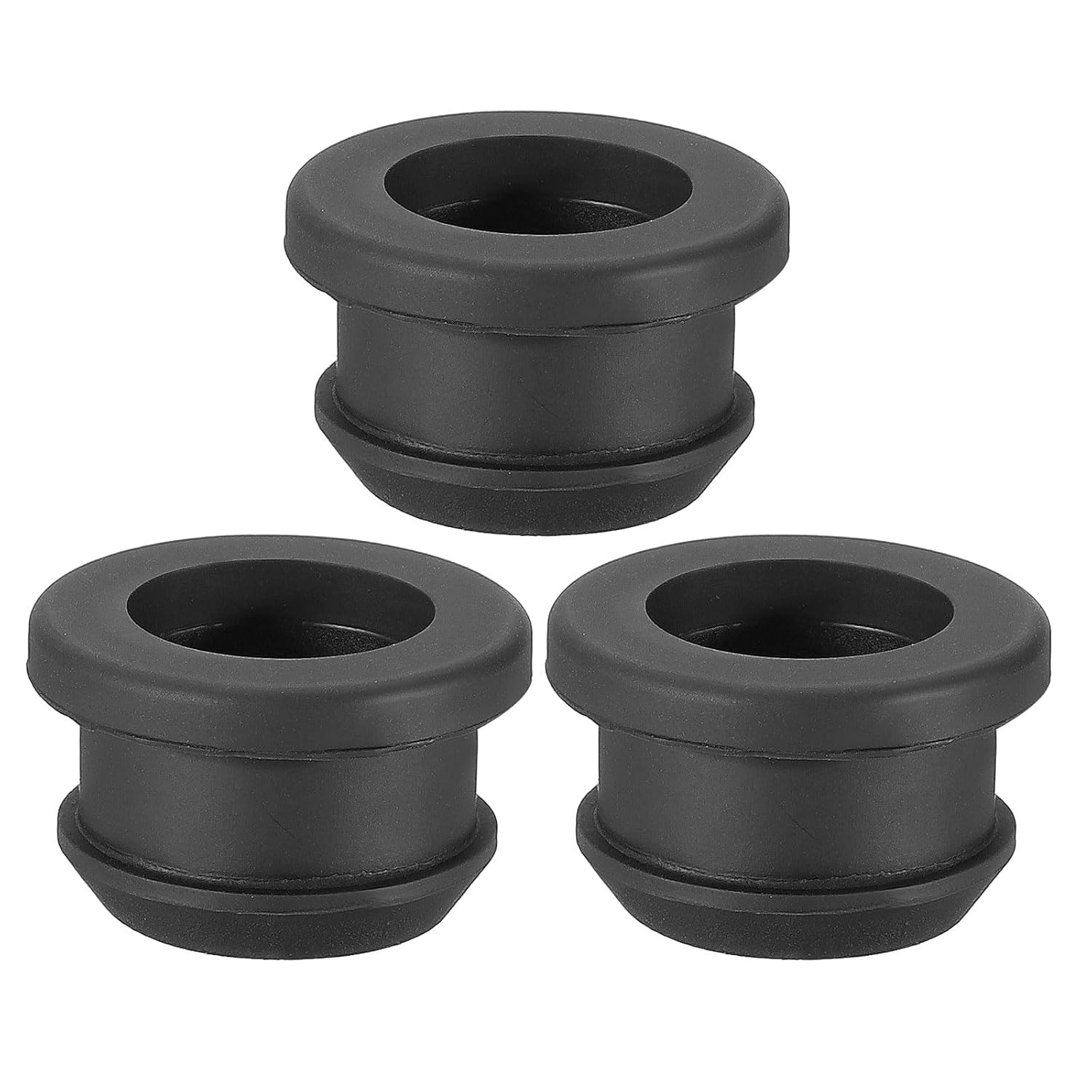 PATIKIL 20mm / 13/16 Inch Drill Hole,5/8 Inch ID Rubber Grommets, 3Pcs Top Hat Grommet for Wiring Eyelet Ring Gasket Automotive Firewall Cable Hole Plugs Wires Protection, Black
