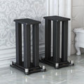 A Pair of Speaker Stands, Bookshelf Speaker Stand Steel Frame Support for Speakers up to 40 kg, Vibration-Absorbing MDF Design, Universal Speaker Stand Improves Sound Quality (30cm/11.8in)