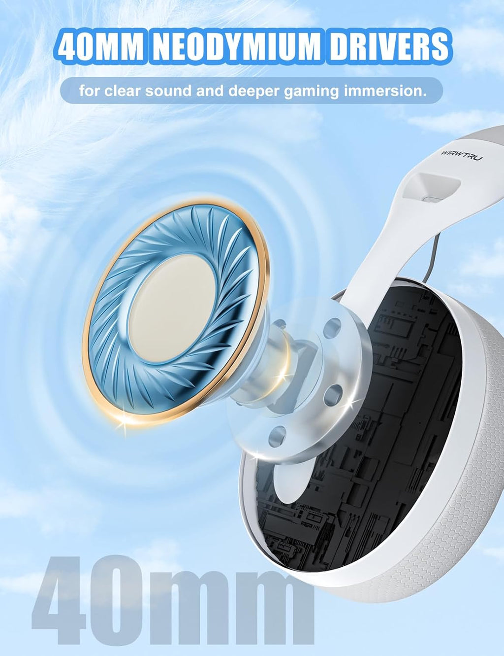 S30 Gaming Headset with Microphone,198g Lightweight Design, Wired Gaming Headphones for Xbox, Xbox Series X|S, PS5, PS4, Switch, PC, Noise Cancelling Mic, Soft Earmuffs (White)