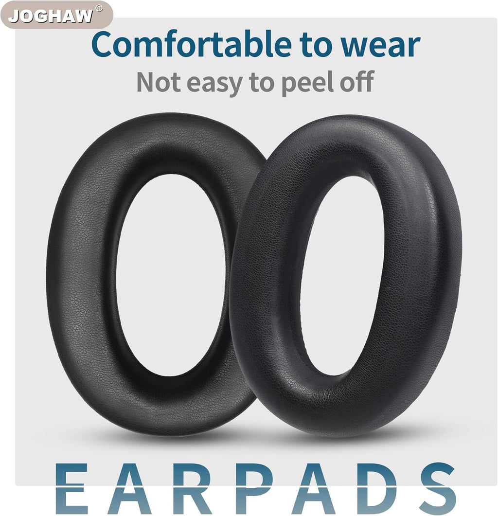 Replacement Ear Pads for Headphones - Compatible for Sony MDR-1000x/WH-1000xm2 | Premium Protein Leather Cushions with Soft Memory Foam for Comfort - Black