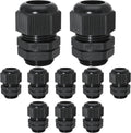 20 Pcs 3/4" NPT Nylon Cable Glands, IP68 Waterproof Adjustable Cord Grip Cable Connector Strain Relief Wire Protectors for 13-18mm Cable Diameter, Black