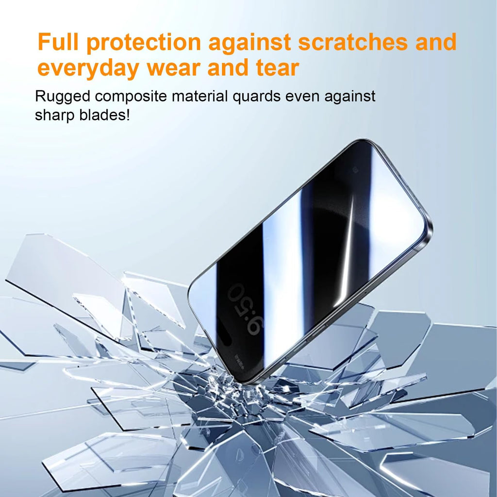OneFish Privacy Screen Protector for iPhone 15 Pro, Full Edge Coverage 6.1" 15, Bubble Free, Easy Installation, Auto Dust-Elimination, 2 Pack
