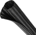 Split Wire Loom Tubing, Cable Protector Sleeve, Braided Cable Management for TV/Computer/Home Theater/Engine Bay, Cord Protectors from Pets No Chew (Black, 1/2"-10ft)