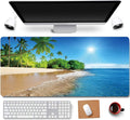 RTGGSEL 31.5x11.8 Inch Non-Slip Long Extended Large Gaming Mouse Pad with Stitched Edges XL Laptops Keyboard Mouse Mat(Beach View)