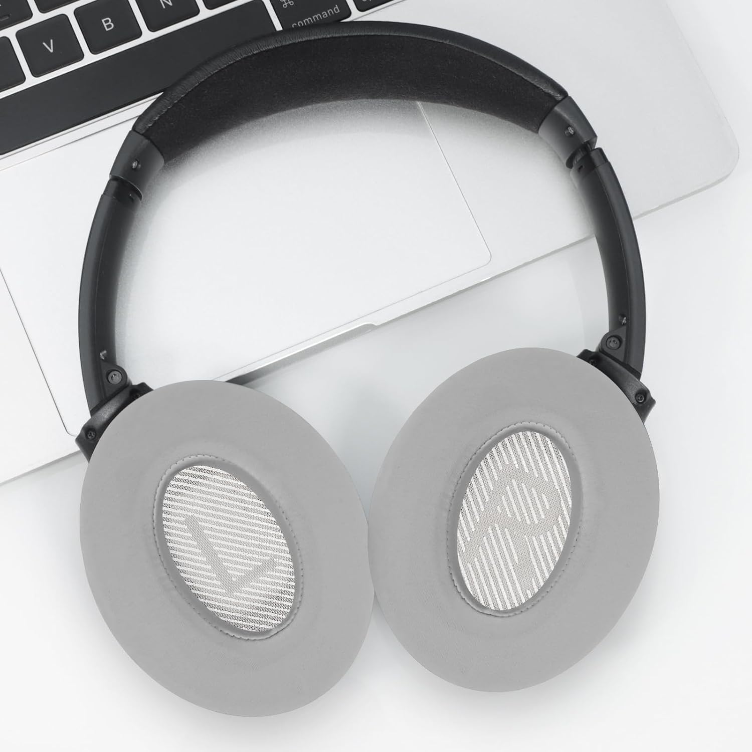 Full Cooling Gel Replacement Earpads for Bose Quiet Comfort QC35 Headphones Ear Pads Cushions with Breathable Ice Silk Fabric, High-Density Noise Cancelling Foam - Gray