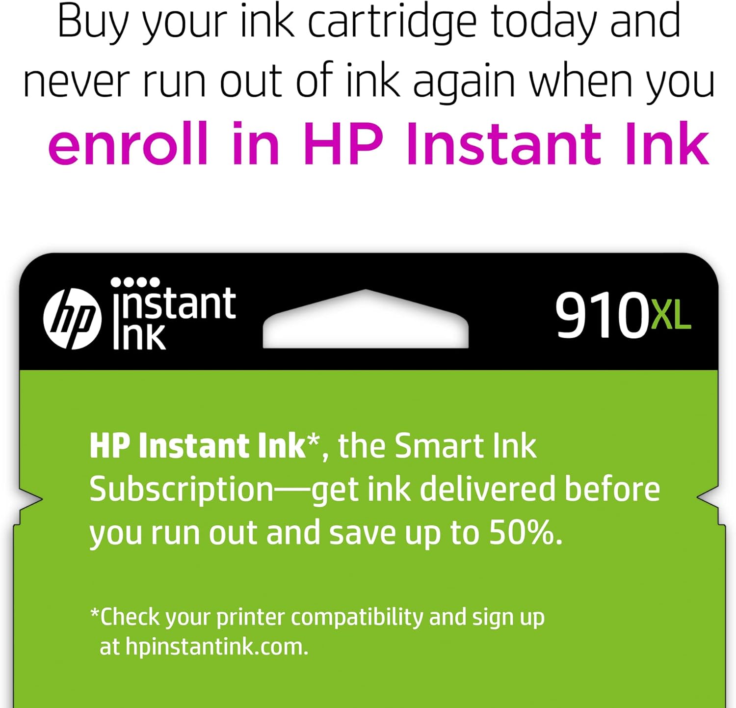 HP 910XL Black High-yield Ink Cartridge for HP Printers | Works with Printer Series: OfficeJet 8010, 8020; OfficeJet Pro 8020, 8030 | Eligible for Instant Ink | 3YL65AN