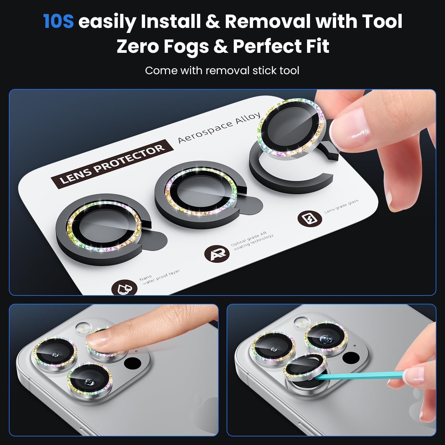 WSKEN for iPhone 16 Pro/iPhone 16 Pro Max Camera Lens Protector - [Original Shooting Model] Shatterproof Ultra HD Tempered Metal Glass Camera Screen Protector Cover Film Accessories
