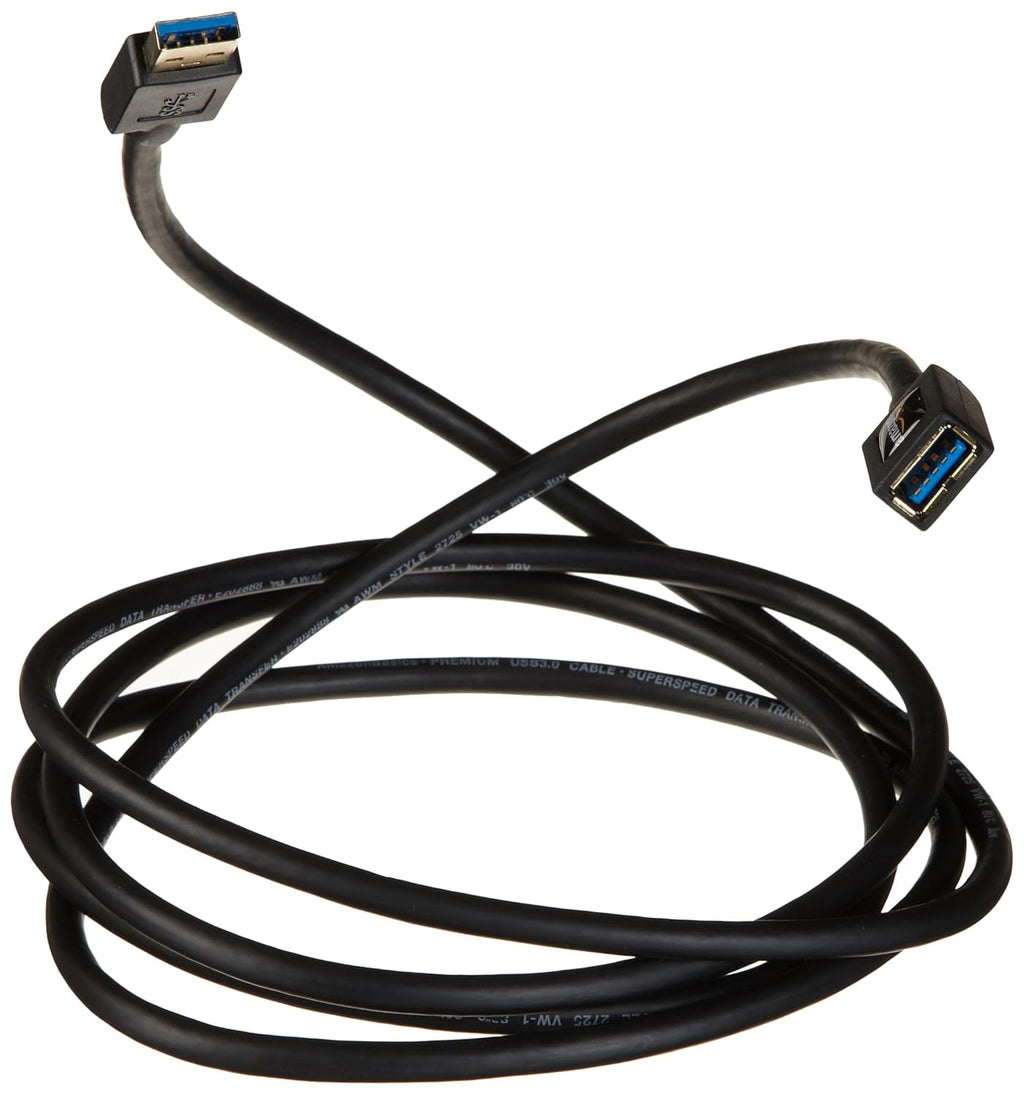 Amazon Basics USB-A 3.0 Extension Cable, 4.8Gbps High-Speed, Male to Female Gold-Plated Connectors, 6.5 Foot, Black