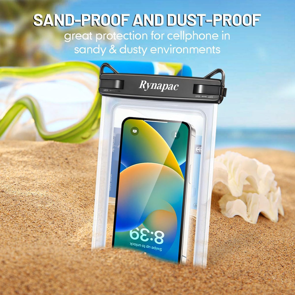 Waterproof Phone Pouch - 8.5in Waterproof Phone Case with Lanyard, IPX8 Cell Phone Dry Bag Beach Essentials for iPhone 16 15 14 13 12 Pro Max, Galaxy S24 S23 S22 S21 Series, 2 Pack