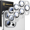 UniqueMe for 3 Pack iPhone 15 Pro/iPhone 15 Pro Max Camera Lens Protector, [Drop Protection] [Case Friendly] Camera Cover Screen [Update New Version] - All-Silver