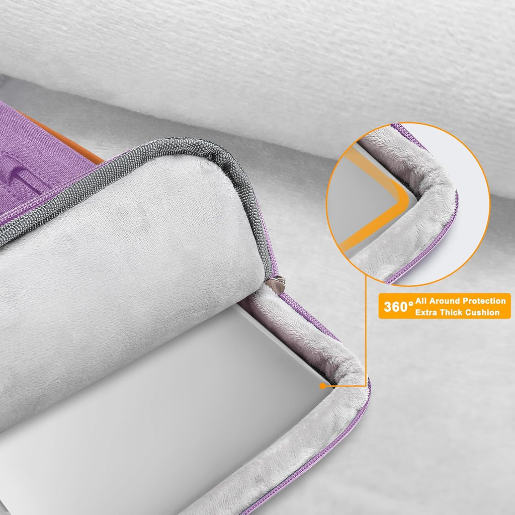 MOSISO 360 Protective Laptop Shoulder Bag,13-13.3 inch Computer Bag Compatible with MacBook, HP, Dell, Lenovo, Asus Notebook,Side Open Messenger Bag with 4 Zipper Pockets&Handle, Lilac