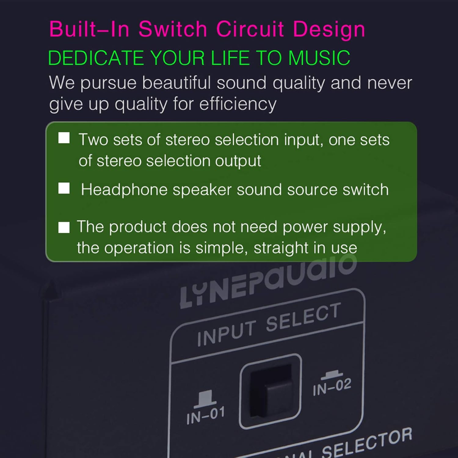 Audio Switcher RCA 2 in 1 Out/1 in 2 Out A/B Switch Stereo Audio Splitter Box with No Distortion RCA Jack for Switching Between Computer Speakers and Headphones