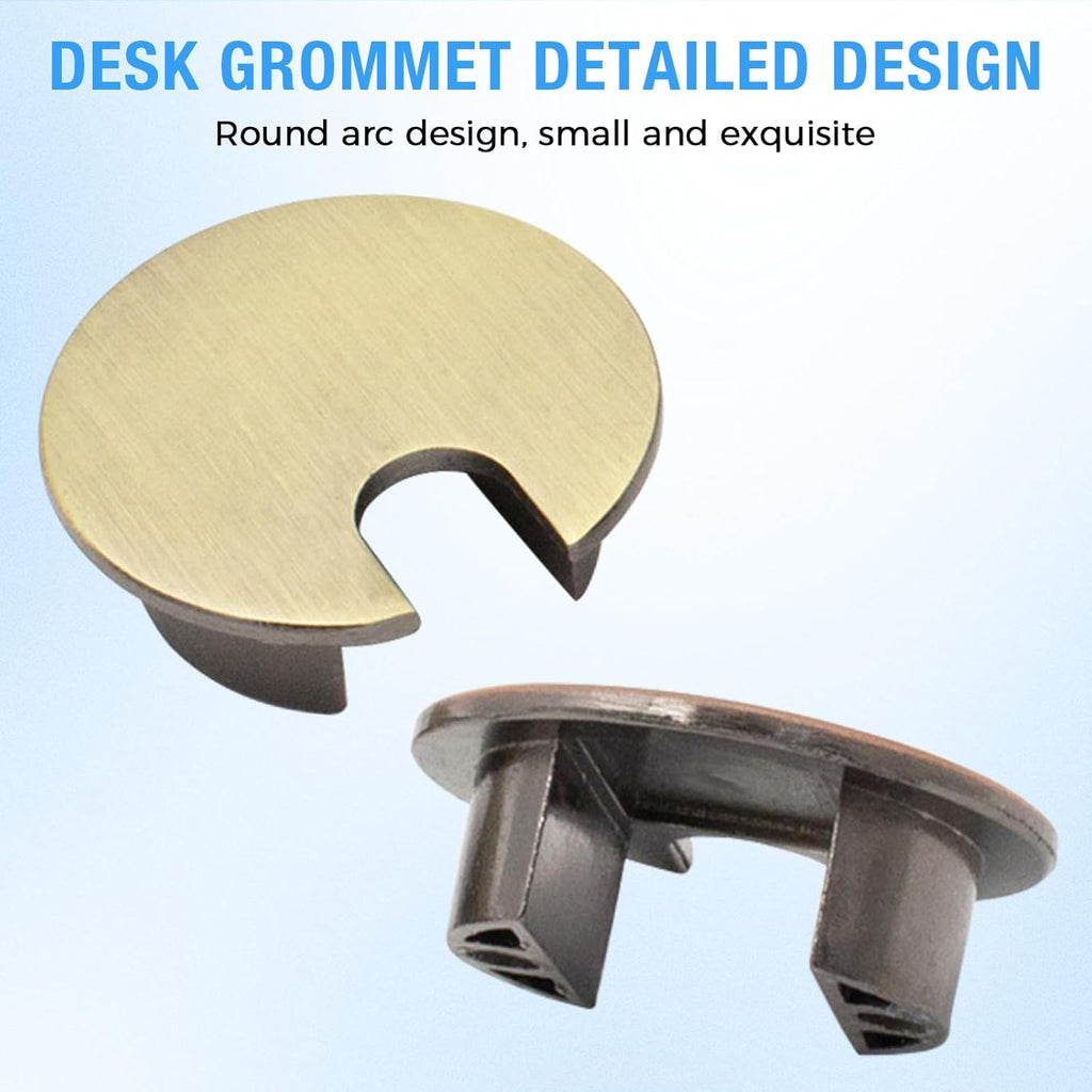 Desk Grommet 1-3/8" (35 mm), Desk Cord Hole Cover, Cable Grommet Metal Zinc Alloy Materilal, Desk Hole Grommet for Office and Home Table Cable, Detachable Cable Cord Organizer (Copper Red 1 Pcs)