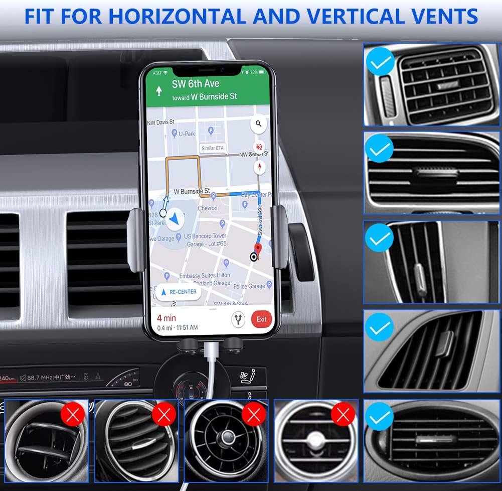 Miracase Upgraded-2nd Generation Universal Phone Holders for Your Car, Hands Free Air Vent Car Phone Holder Mount Compatible with iPhone 16/15/14/13/12/11 Series and All Phones