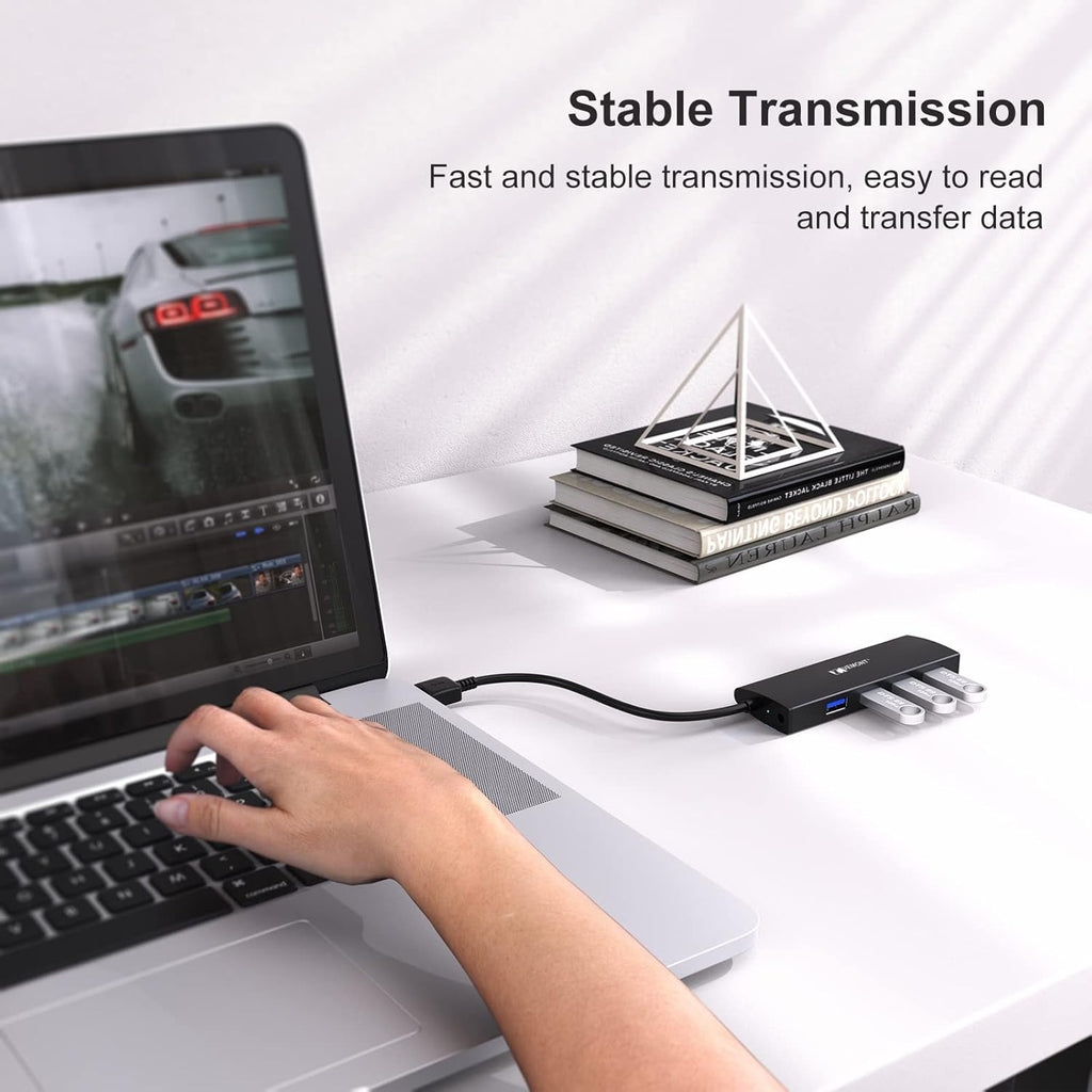 USB Hub,VEMONT 4-Port USB 3.0/2.0 HUB,Ultra Slim Portable High-Speed USB Splitter Applicable for PC Laptop, Desktop, Notebook, MacBook and More