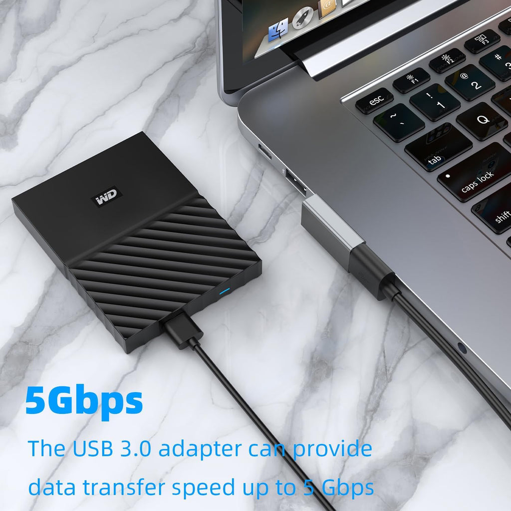 AreMe 90 Degree USB 3.0 Adapter 4 Pack, Up and Down Angle, Left and Right Angle USB A Male to Female Converter Extender for PC, Laptop, USB A Charger, Power Bank and More (Grey)