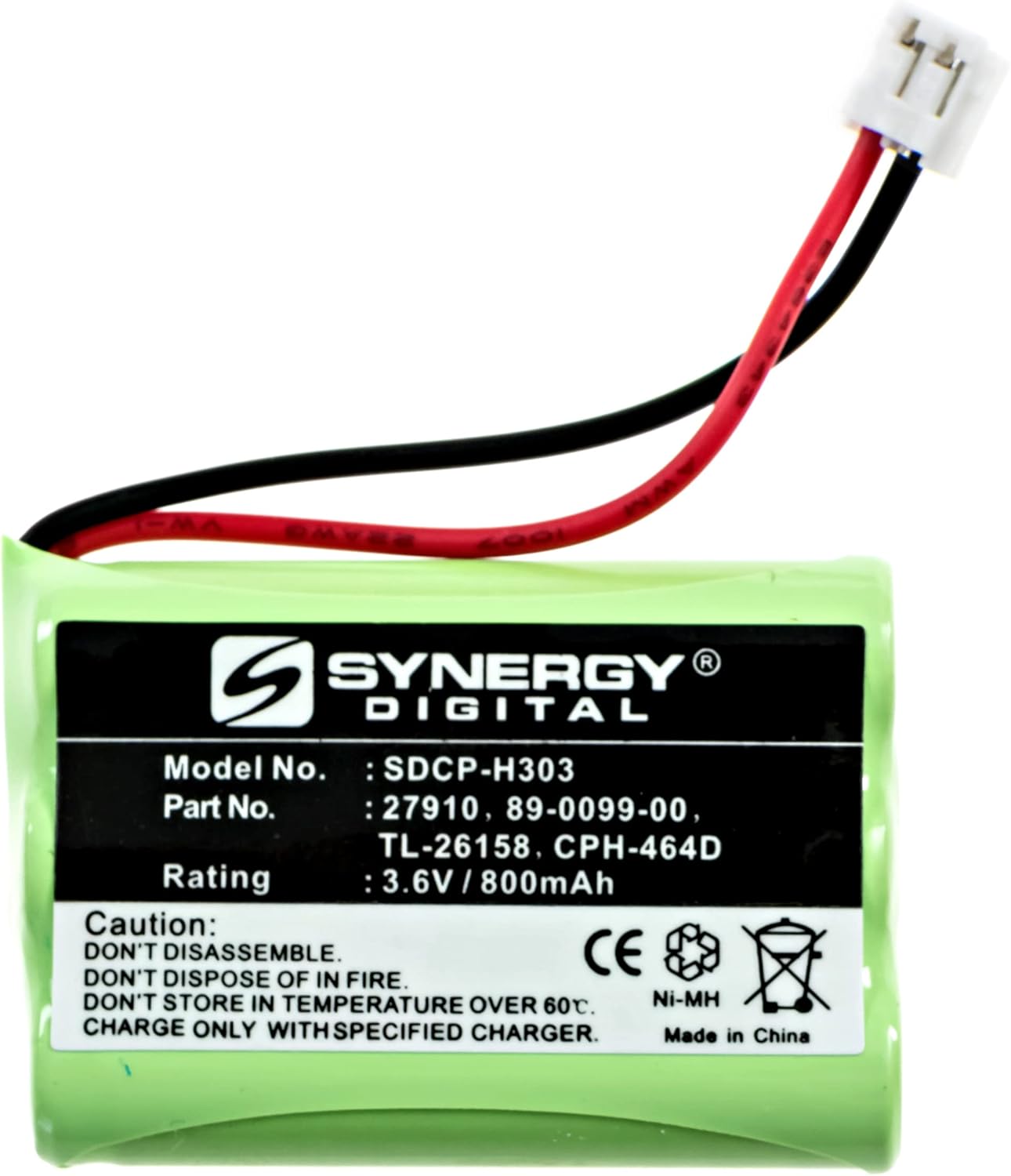 Synergy Digital Cordless Phone Battery, Compatible with Clarity C410 Cordless Phone, (Ni-MH, 3.6V, 800 mAh) Ultra Hi-Capacity Battery