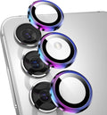 YWXTW Camera Lens Protector for Samsung Galaxy S24 Plus Accessories, 9H Tempered Glass Metal Individual Ring Camera Cover Screen Protector for S24 Plus, Case Friendly, Anti Scratch (Multi-Coloured)