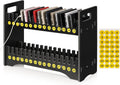Cell Phone Holder Classroom Cell Phone Storage 2-Tier Multiple Cell Phone Stand Rack with 1-30 Number Stickers PVC Board Mobile Phone Holder Desktop Organizer for Classroom (Black, 30 Slots)