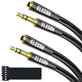 Elecan Headphone Extension Cable 3 Ft/2 Pack, 1/8 Inch 3.5 MM AUX Cord Wire Male to Female, Hi-Fi Sound Thin&Slim Braided TRS Stereo Audio Beats Cable Extender for Car,Home Stereos, Speaker,Phones