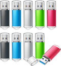 TOPESEL 32GB 10Pack 3.0 USB Flash Drive High Speed 32G Thumb Drive Memory Stick for PC Laptops Tablets TVs Car Audio(5 Mixed Colors: Black Blue Green Red Silver)