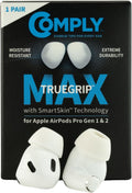 Comply TrueGrip MAX | Premium Memory Foam Replacement Earbud Tips for Apple AirPods Pro 1 & 2 | Long Lasting Comfort, Extreme Durability, Secure Fit, Superior Noise Isolation| White (Small) (1 Pair)