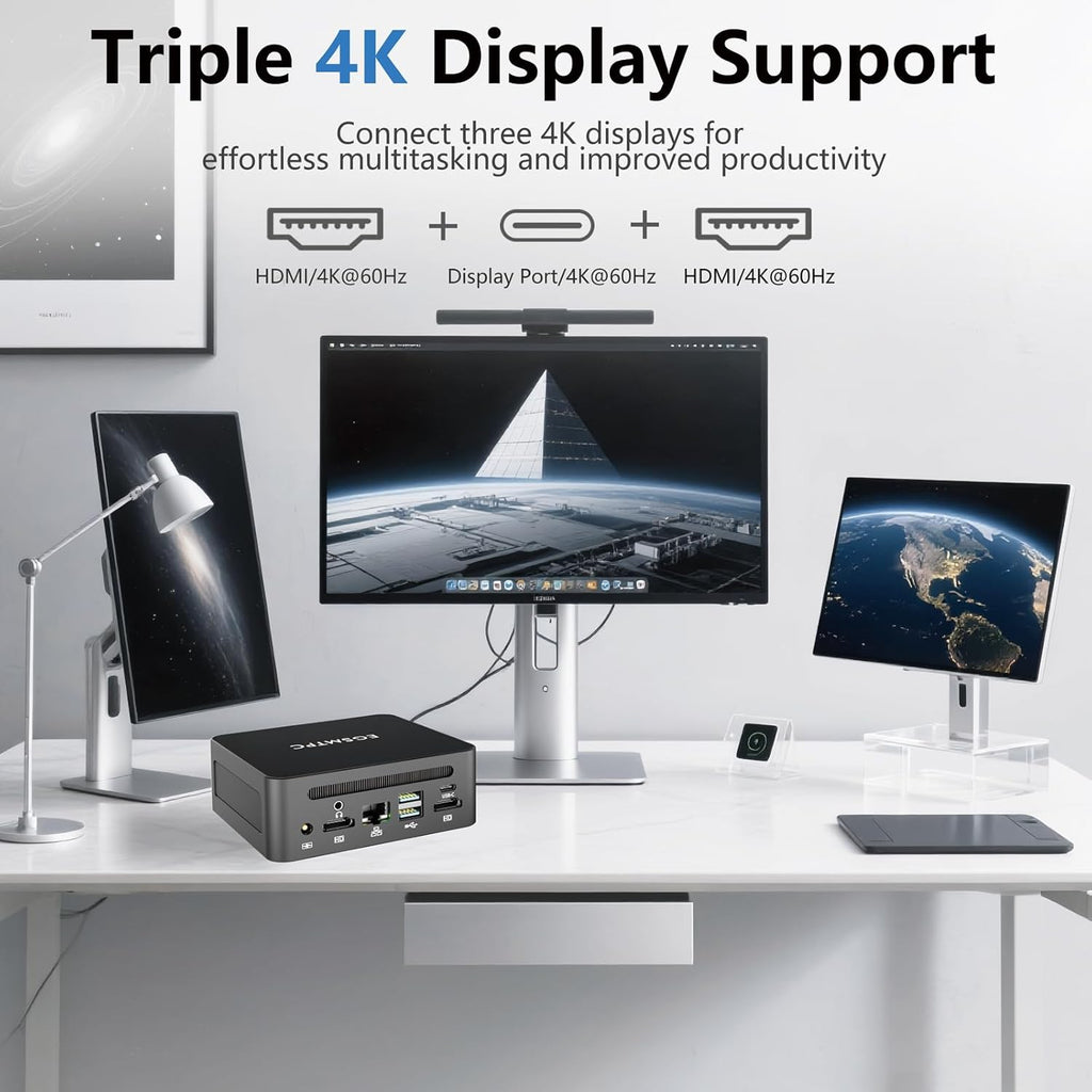 Mini Desktop Computer, Intel Core i5-12450H (Up to 4.40GHz), 16GB DDR4 RAM, 512GB M.2 SSD, Mini PC Supports Triple 4K Display, USB 3.2, Wi-Fi 6, BT 5.2, RJ45 2.5G