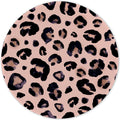 ITNRSIIET Round Mouse Pad with Stitched Edge Premium-Textured Waterproof Non-Slip Rubber Base Desktop Protection Mat Diameter 8.7 inches, Leopard Black Purple