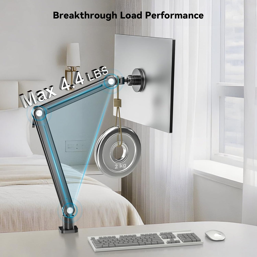 Jakeko Strong Magnetic Portable Monitor Desk Clamp - 75mm VESA Mount 4.7" 15.6" 16" 17.3" 18.5 inch 360° Rotate Base Tablet Holder Arm JK07B1