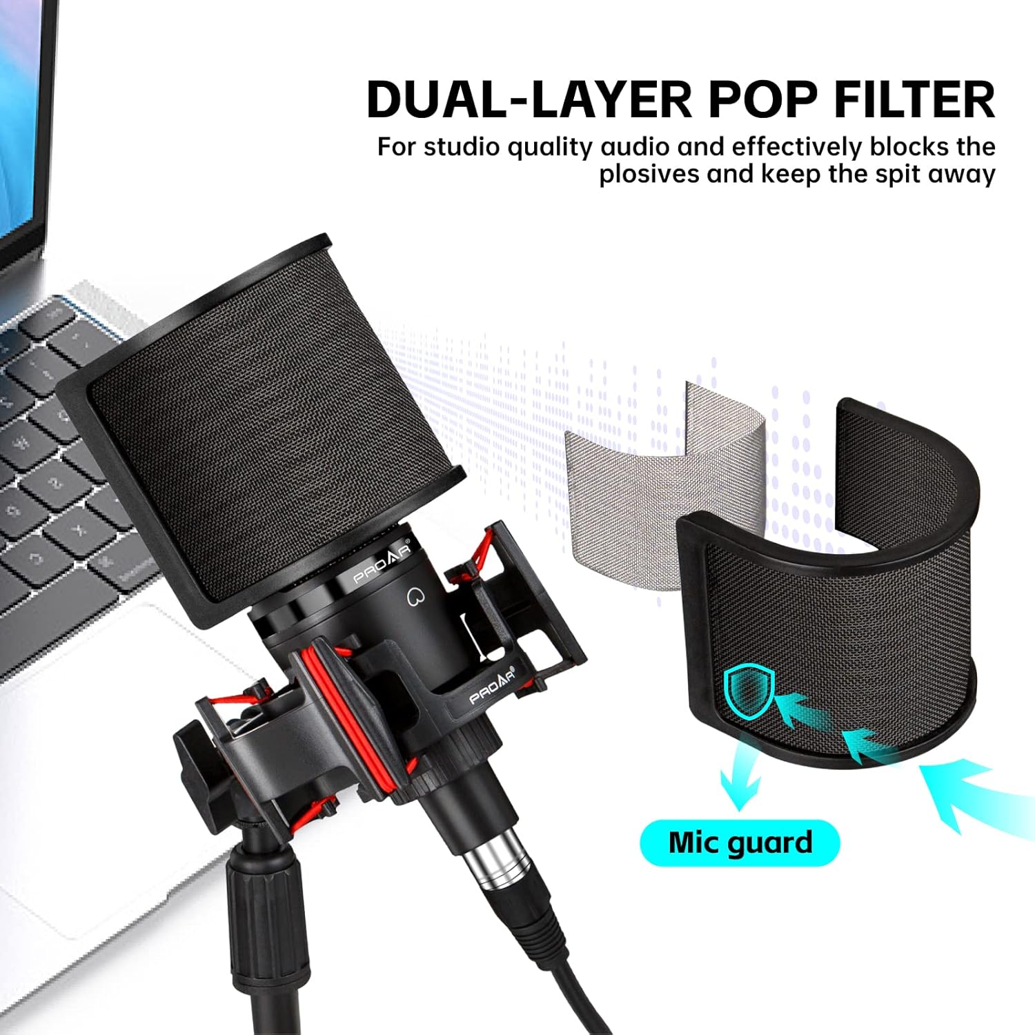 XLR Podcast Microphone Professional Cardioid Condenser Microphone for PC Computer Studio XLR Mic Kit for Recording/Podcasting/Streaming/Voice Over/ASMR/Home Studio/YouTube with Desktop Stand