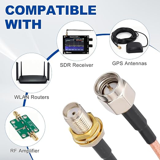 MECCANIXITY SMA Antenna Extension Cable, 16.4ft SMA Male Inner Pin to Female - Image 5